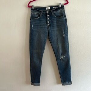 Kensie Vintage Lux Ultimate High Rise Skinny Button Front Cuffed Jean Size 8/29